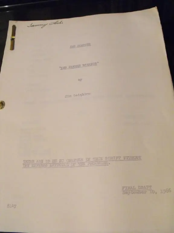 Script File Containing Info About A Film