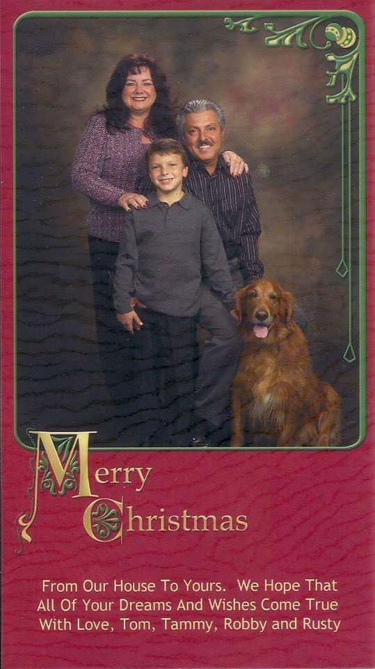 Merry Christmasn Wishes From Tammy, Tom, Robby And Rusty